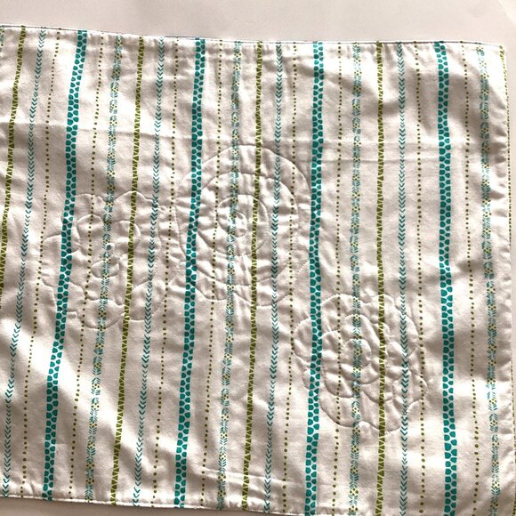 Handmade Cotton Rectangle Dinner Placemats Quilted Set of 4 Floral Blue Red - Picture 3 of 5